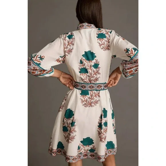 NWT Sue Sartor Flounce Shorty Dress Size M DARK TURQUOISE - Picture 3 of 16